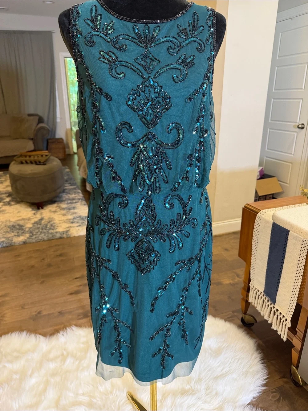 Adrianna Papell | Dresses | Teal Beaded Sleeveless Cocktail Dress | Poshmark Adrianna Papell | Dresses | Teal Beaded Sleeveless Cocktail Dress | Poshmark